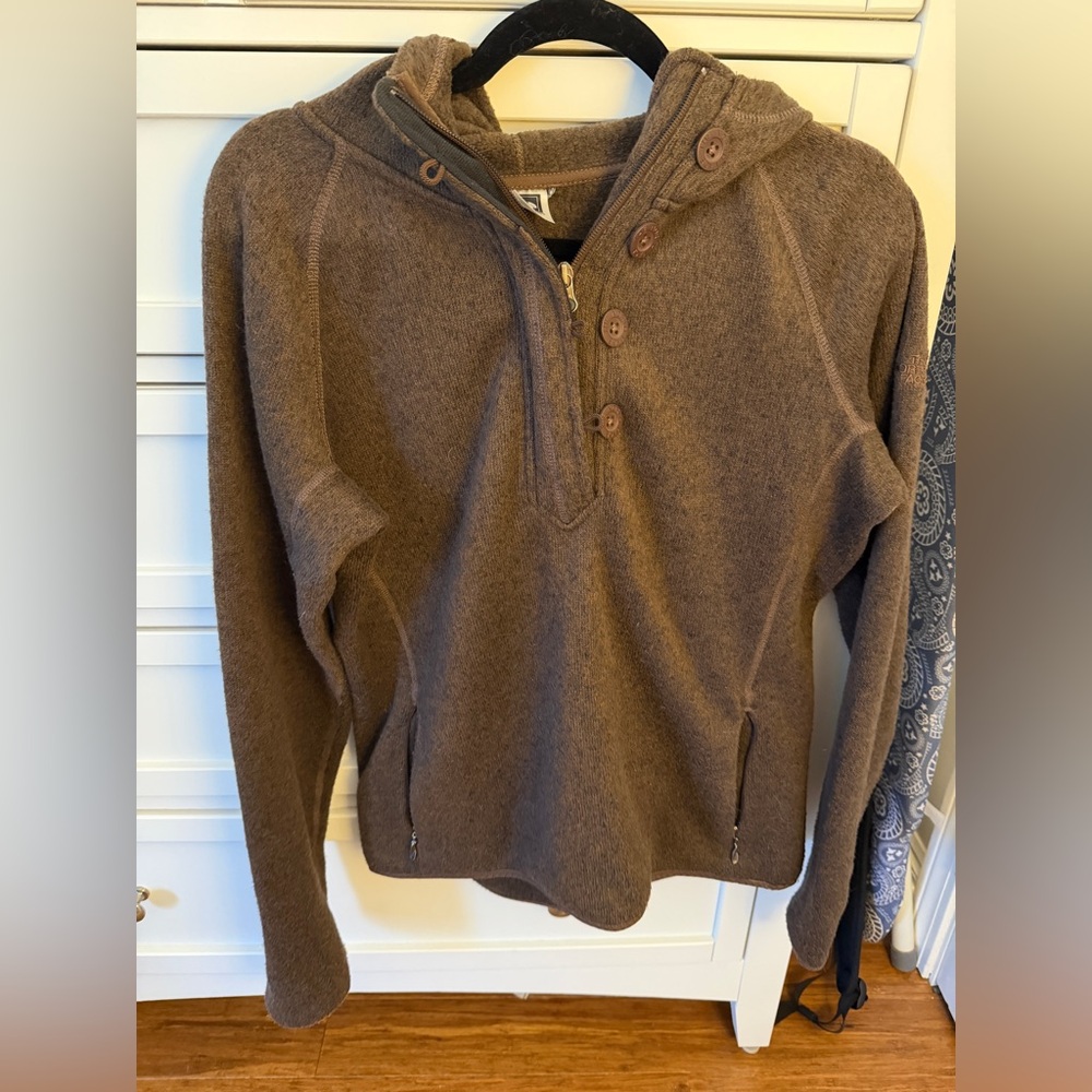 Brown North Face Hooded sweatshirt